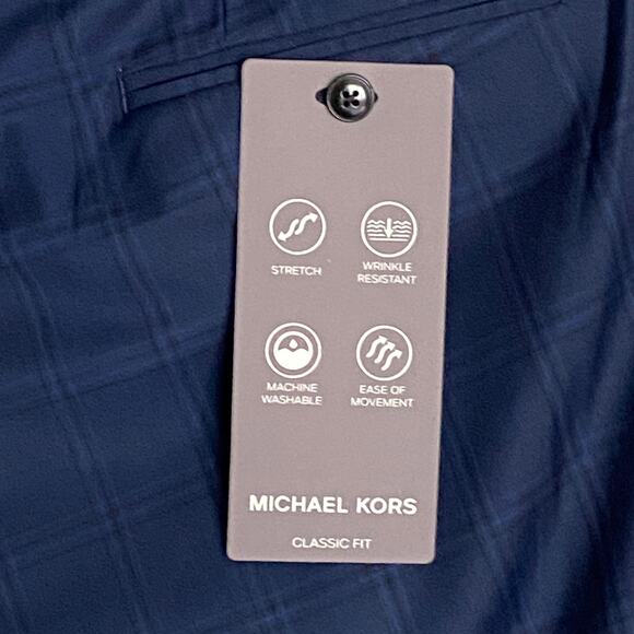 Michael Kors Passport Collection Men's 33x30 Dress Pants Classic Fit Navy NEW - Picture 8 of 10